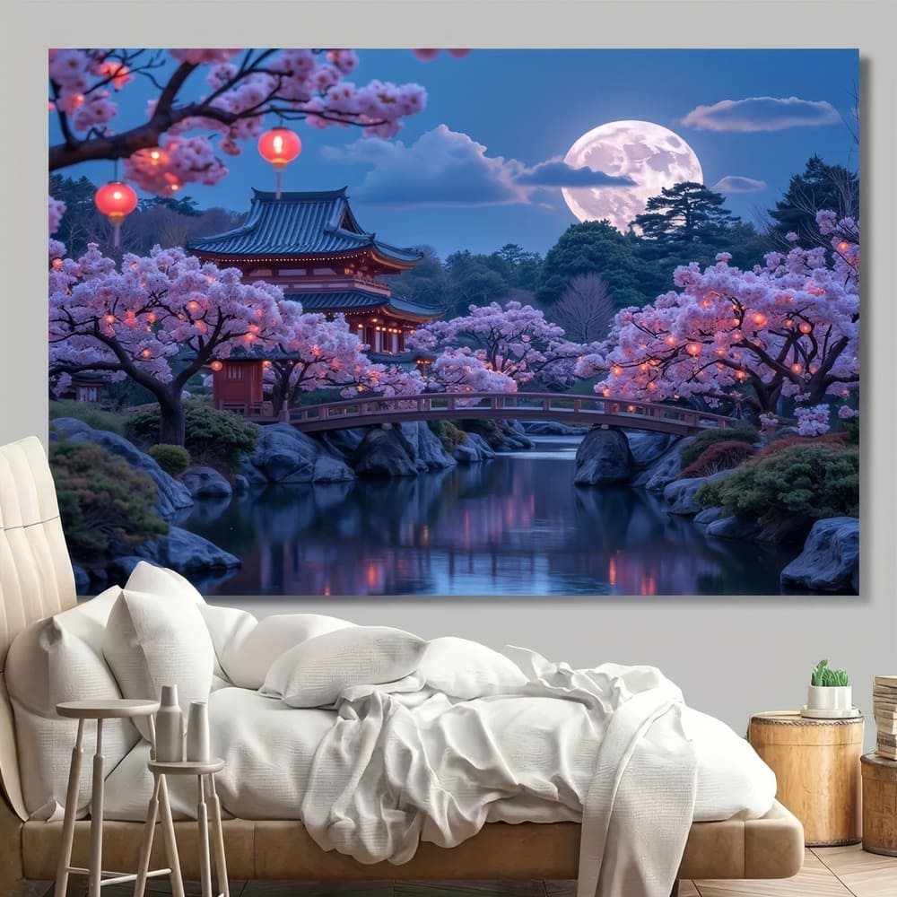 Tenture Murale Temple Japonais Féerique