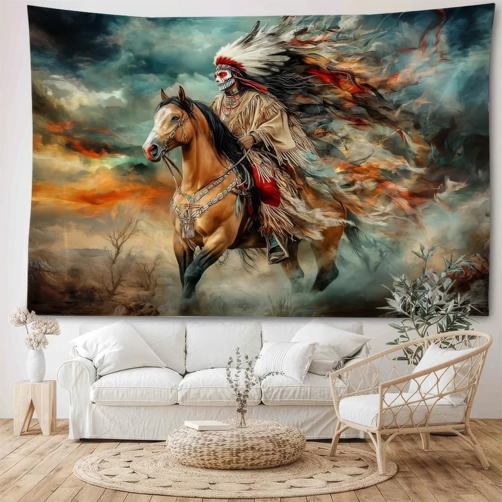 Tenture Murale Cheval Indien d'Amérique