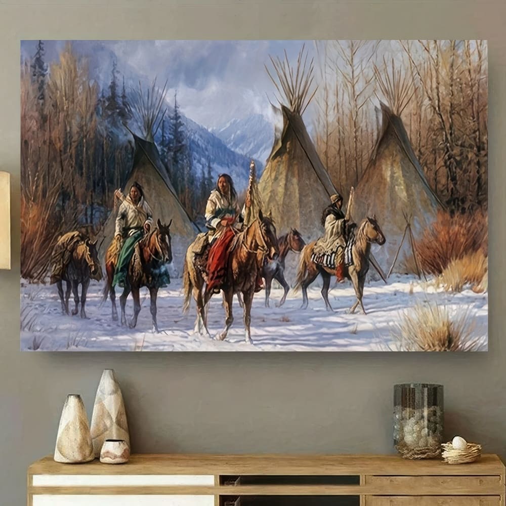 Tenture Murale Tribu Indien d'Amérique