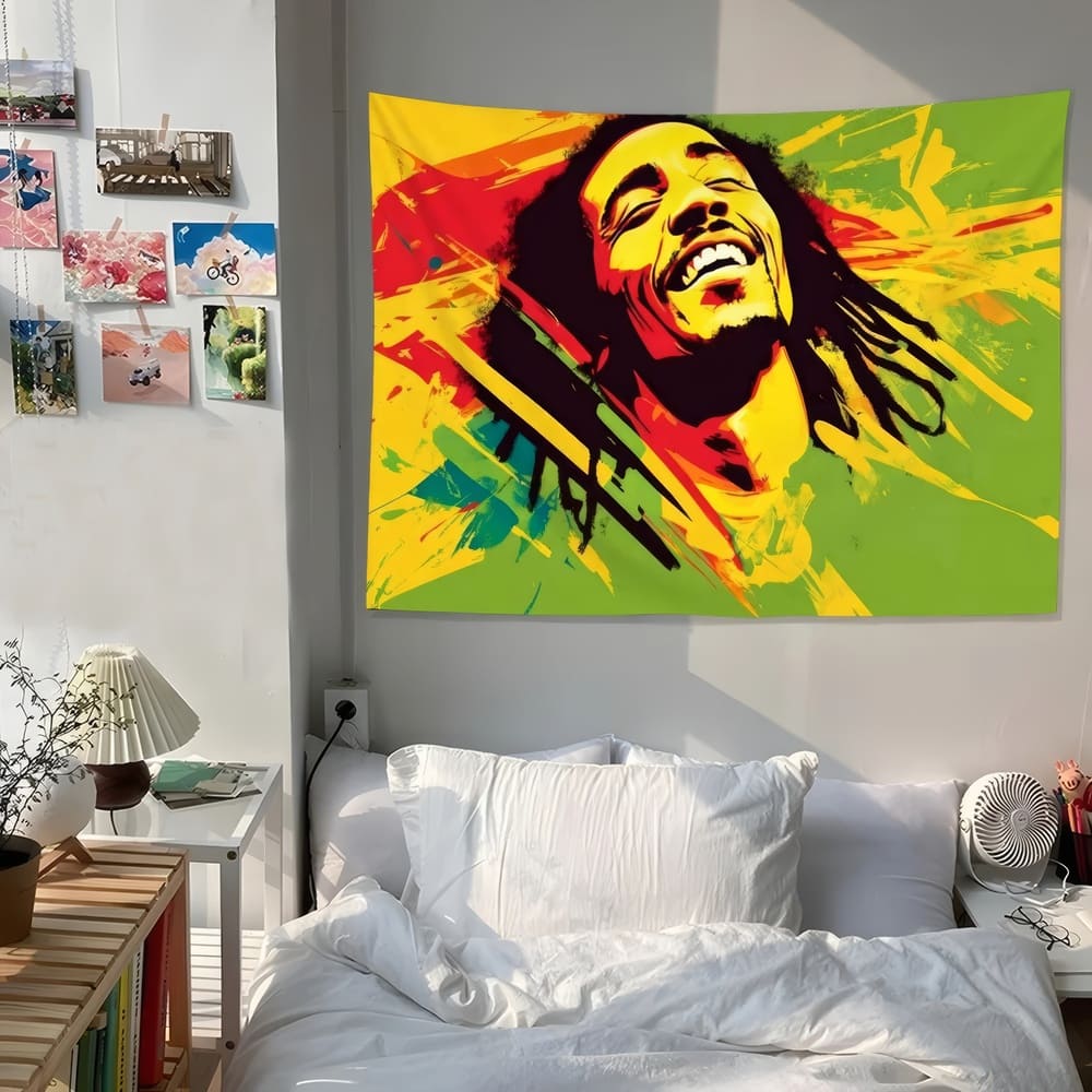  Tenture Murale Tête de Bob Marley