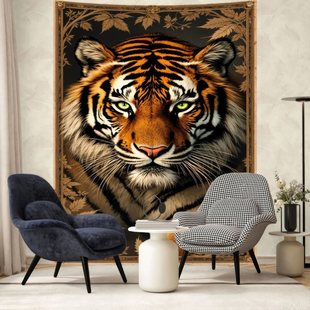 Tenture Murale Tête de Tigre