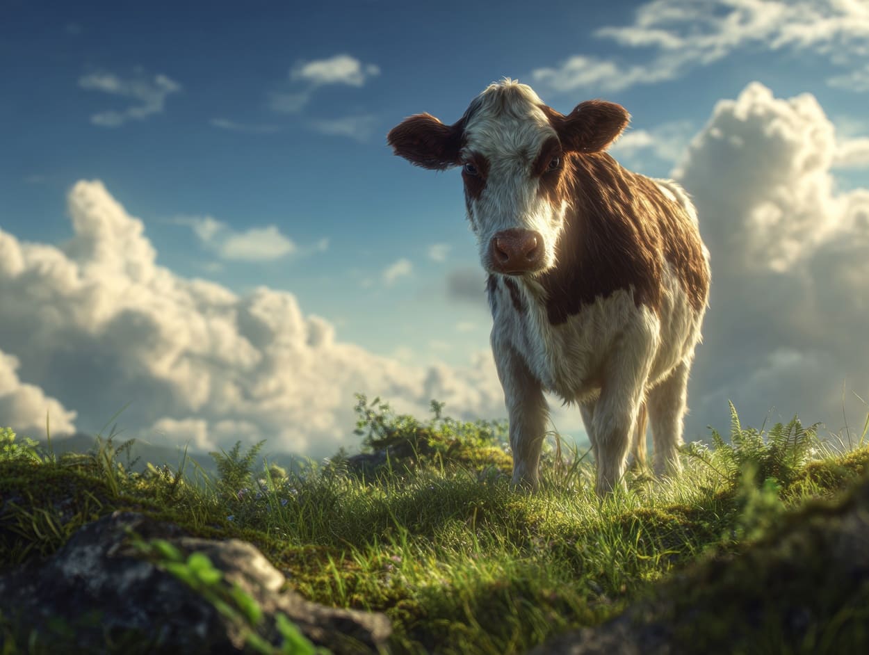 Tenture Murale Vache en Prairie