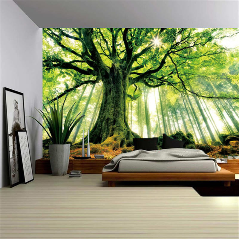 Tenture Murale Arbre Vert