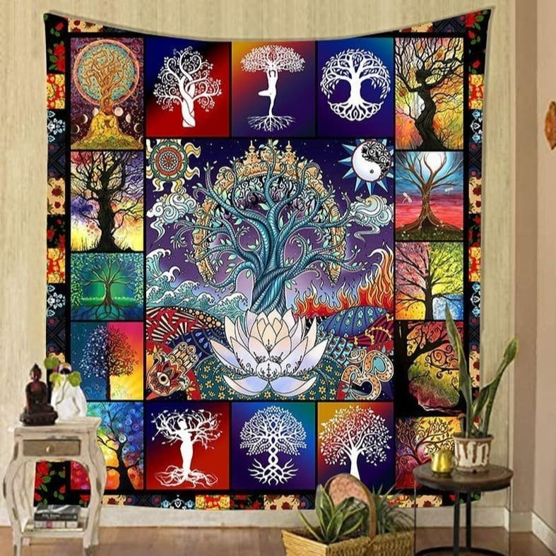 Tenture Murale Arbre de Vie Patchwork