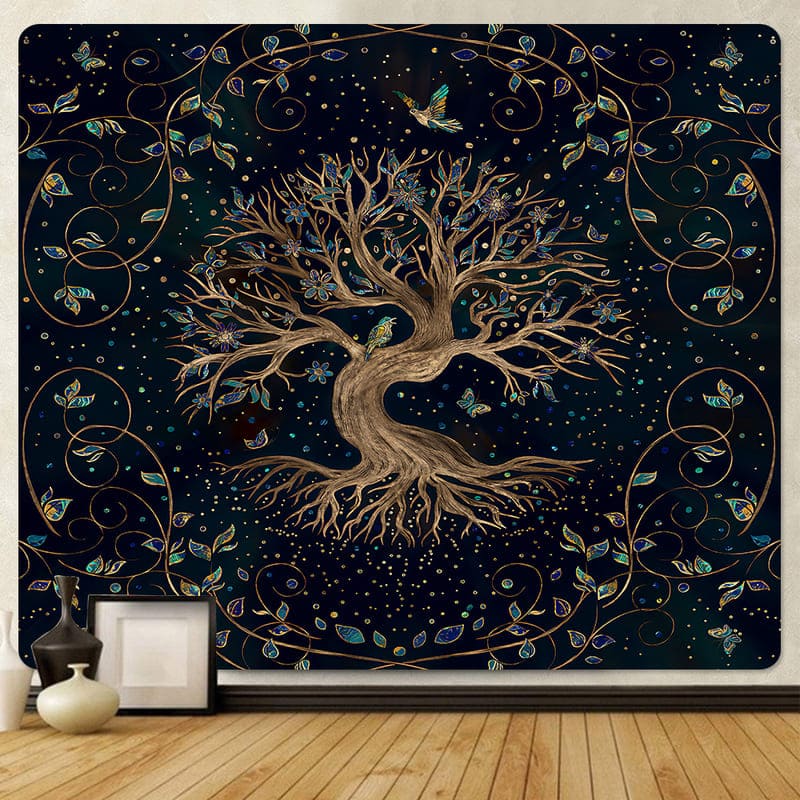Tenture Murale Arbre de Vie et Oiseaux