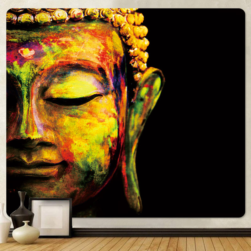 Tenture Murale Bouddha Jaune