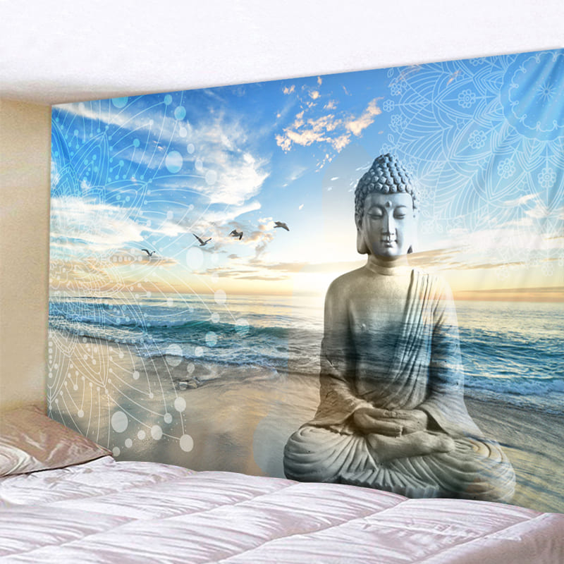 Tenture Murale Bouddha et Mer