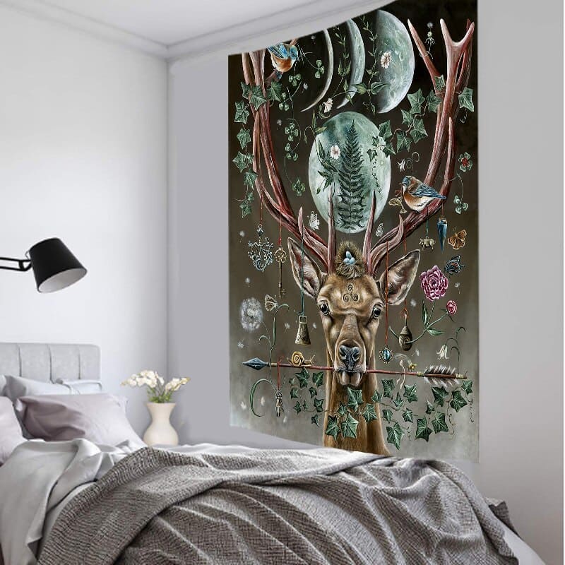 Tenture Murale Cerf Abstrait