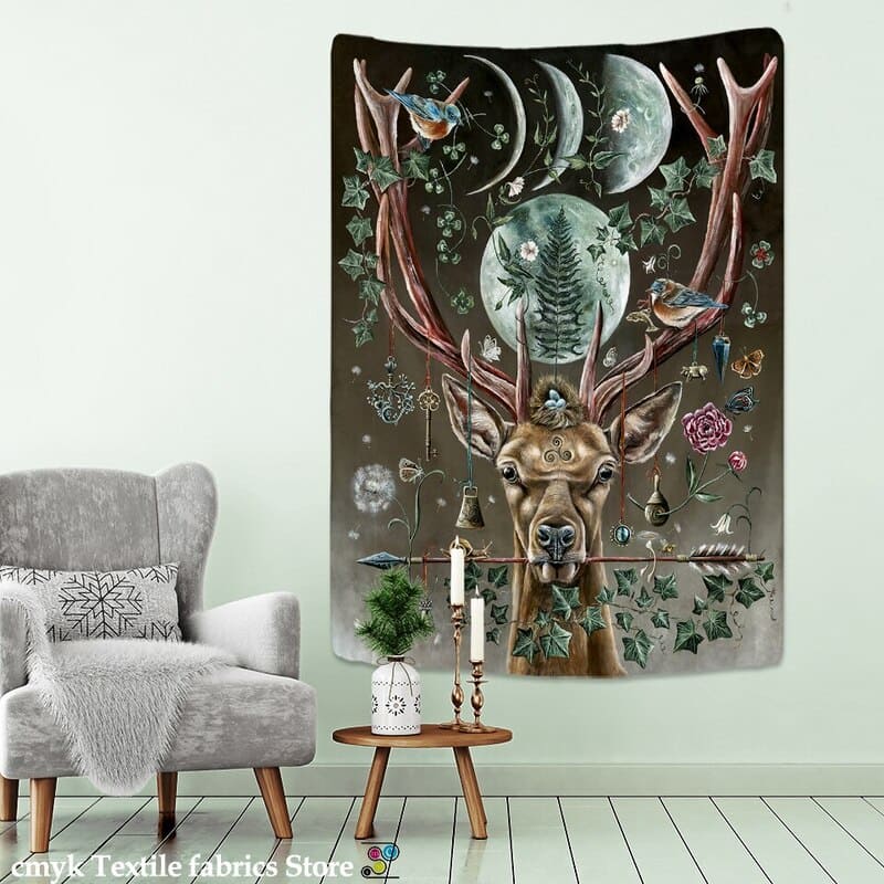 Tenture Murale Cerf Abstrait