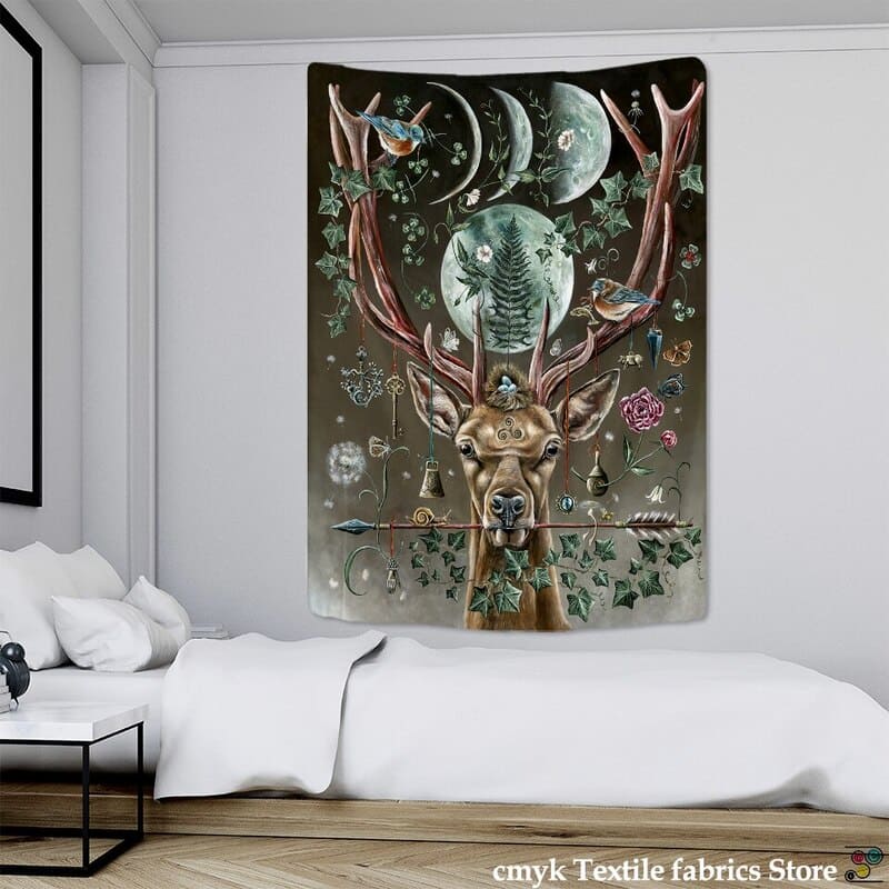 Tenture Murale Cerf Abstrait