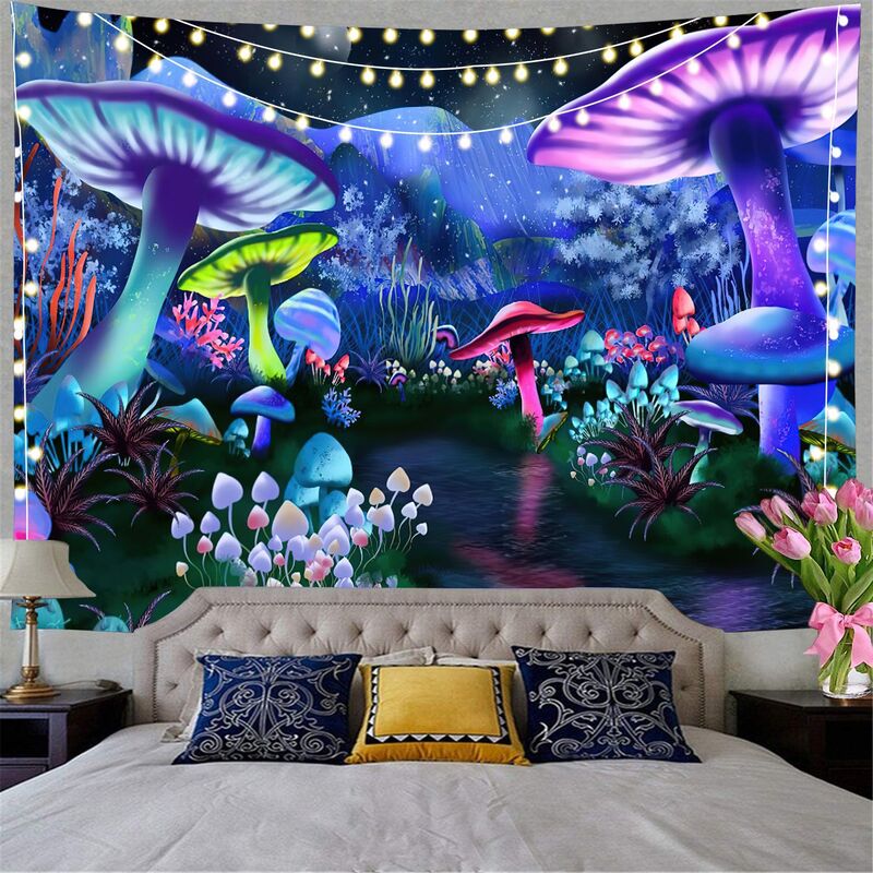 Tenture Murale Champignons Lumineux