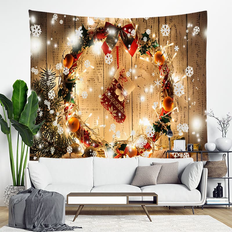 Tenture Murale Couronne de Noel