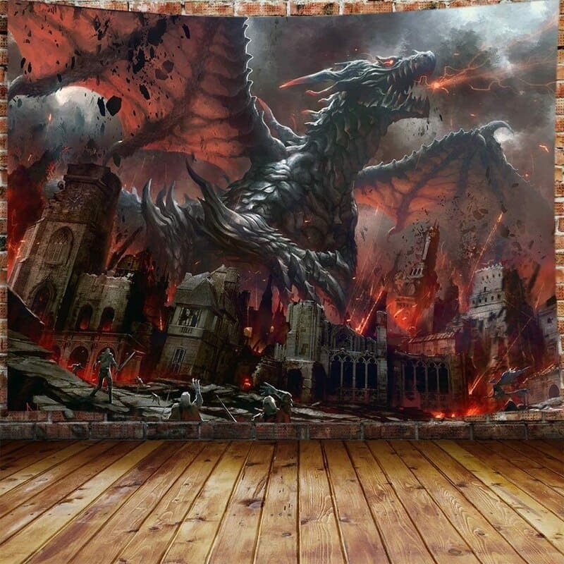 Tenture Murale Dragon de Feu