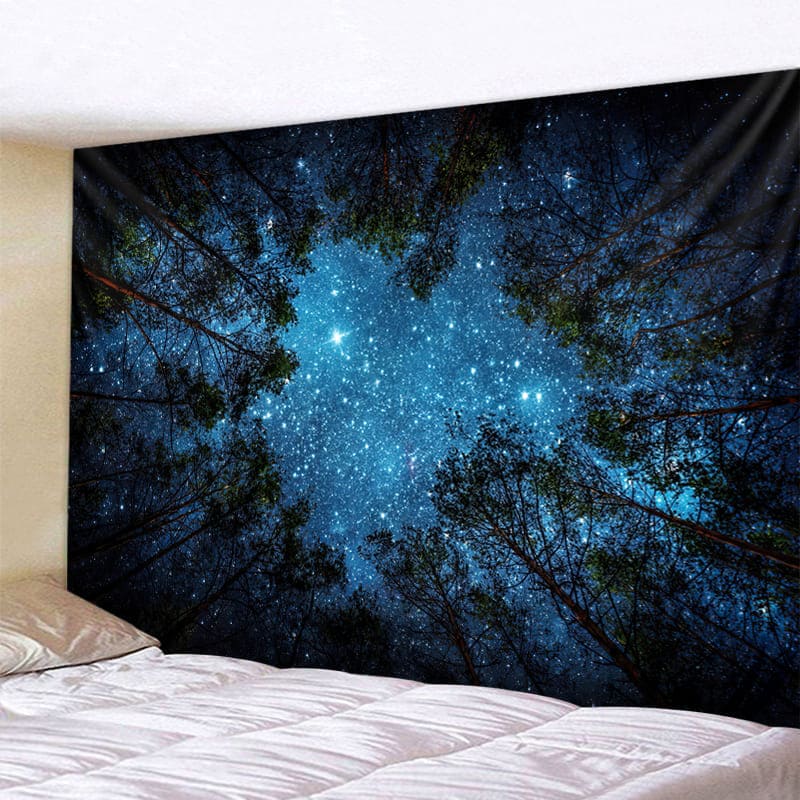 Tenture Murale Foret et Ciel Etoilé