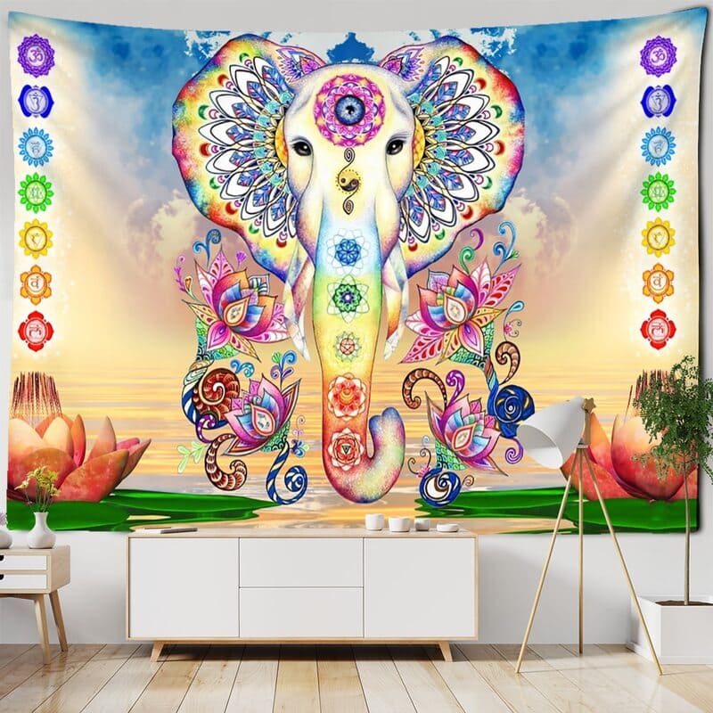 Tenture Murale Ganesh Multicolore