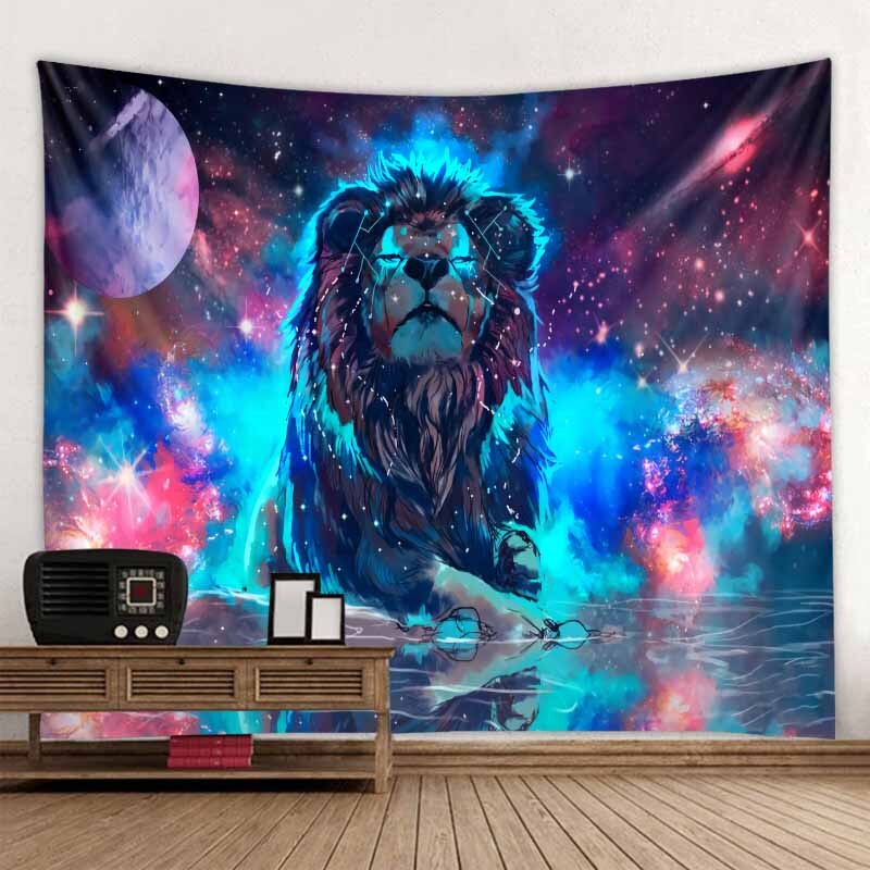 Tenture Murale Lion Galaxie