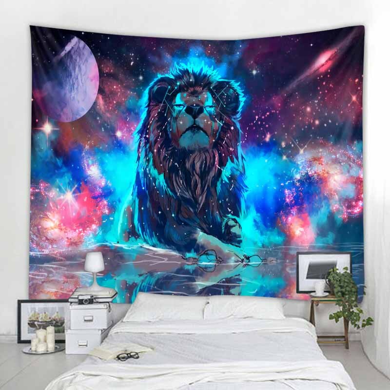Tenture Murale Lion Galaxie