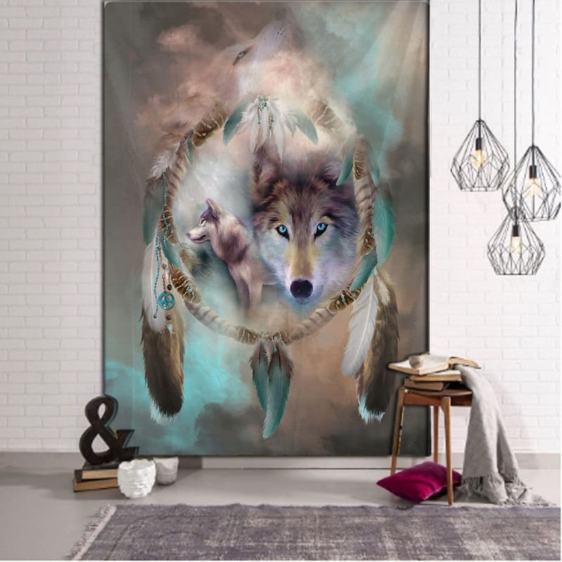Tenture Murale Loup Attrape Rêve