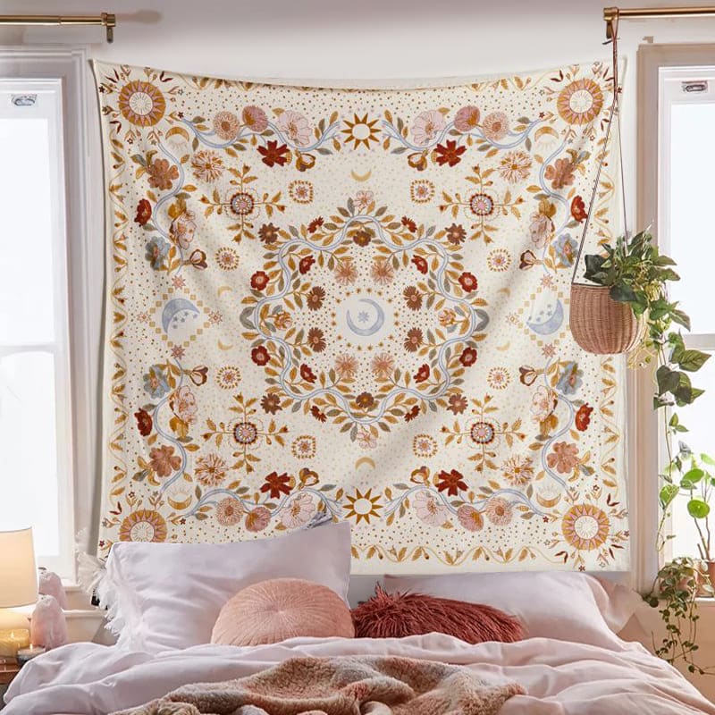 Tenture Murale Mandala Fleurs