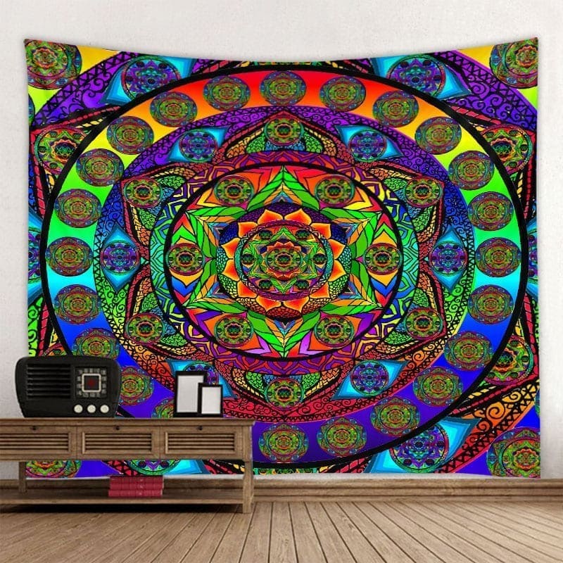 Tenture Murale Mandala Psychédélique