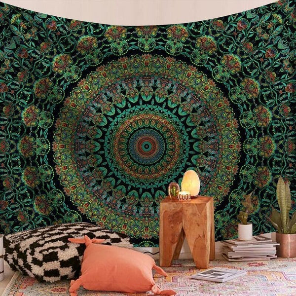 Tenture Murale Mandala Linéaire 180x230 Cm - Polyester Haute Qualité, Décoration Maison Et Extérieure - 9