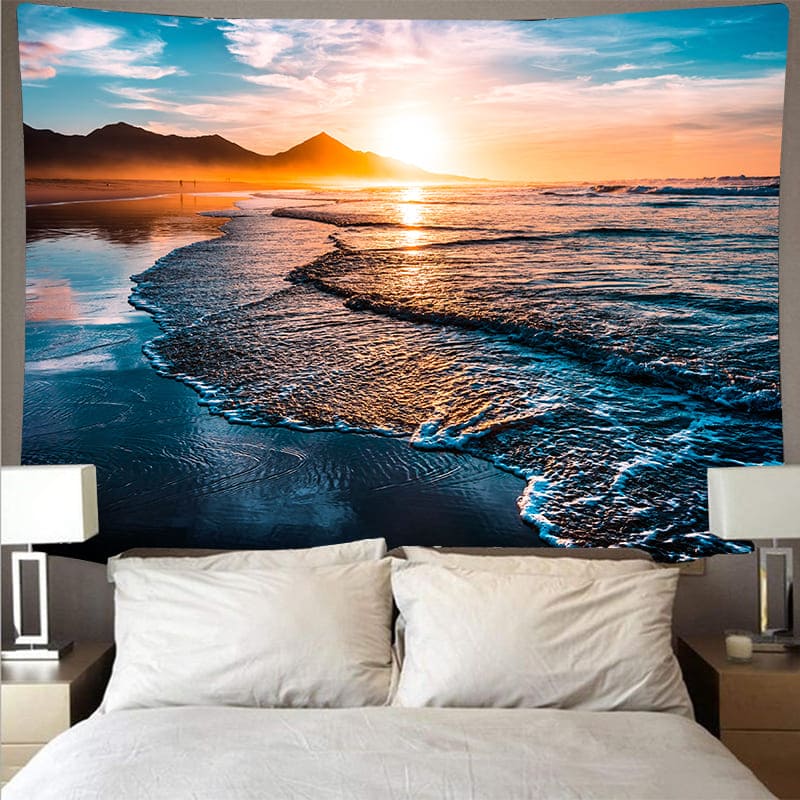 Tenture Murale Océan Couché de Soleil