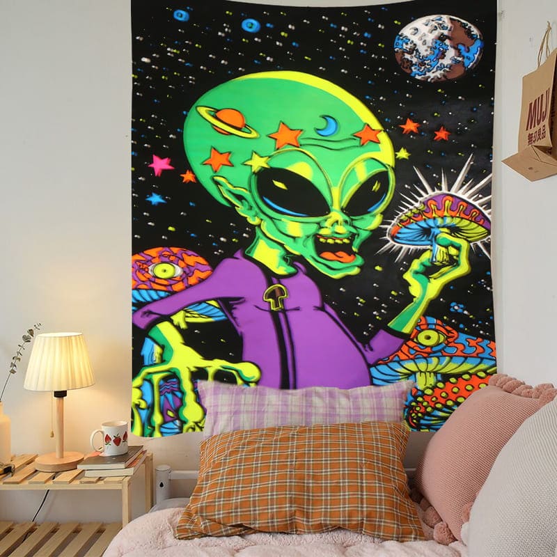 Tenture Murale Psychédélique Alien
