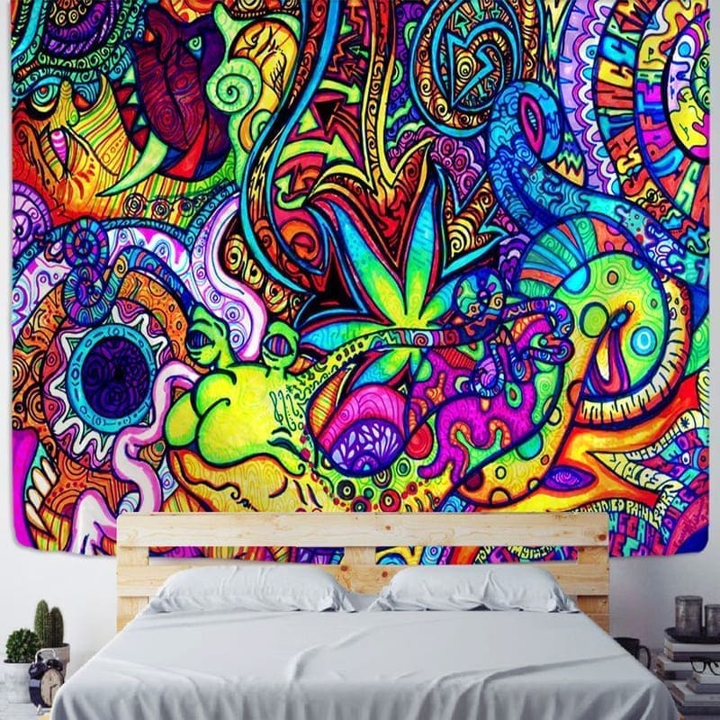 Tenture Murale Psychédélique Multicolore