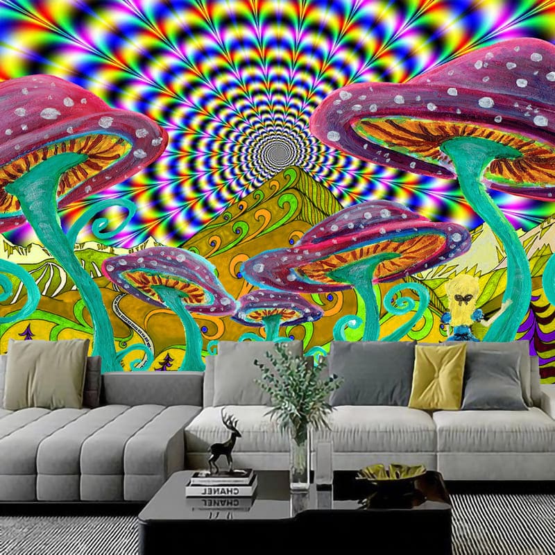 UV Backdrop Luière Noire Tenture urale Art Psychédélique UV Backdrop Luière Noire Tenture urale Art Psychédélique
