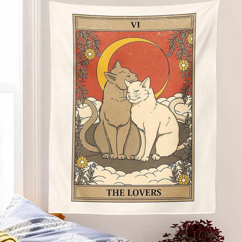 Tenture Murale Tarot Chats